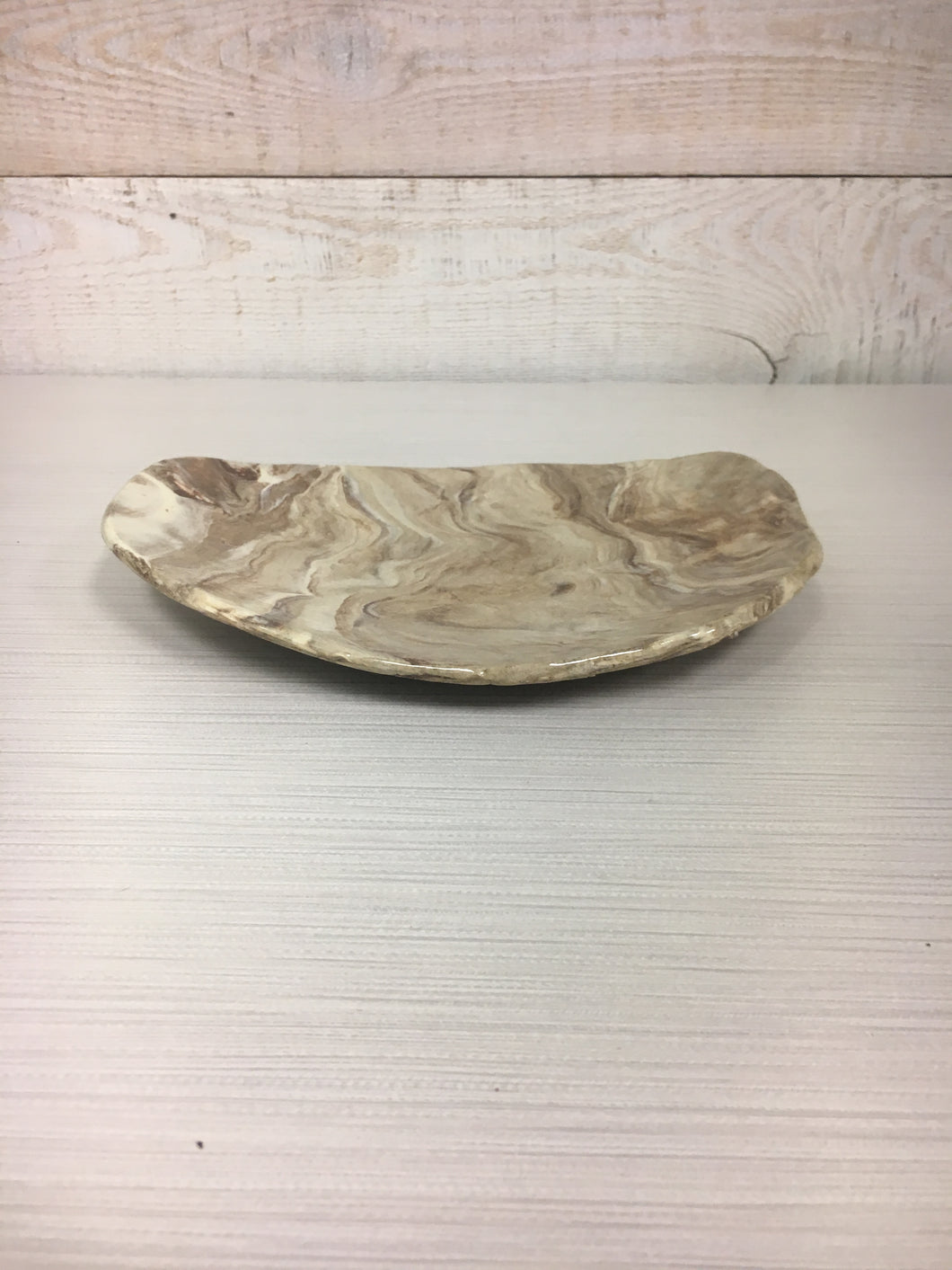 Marbled Red and White Clay Platter