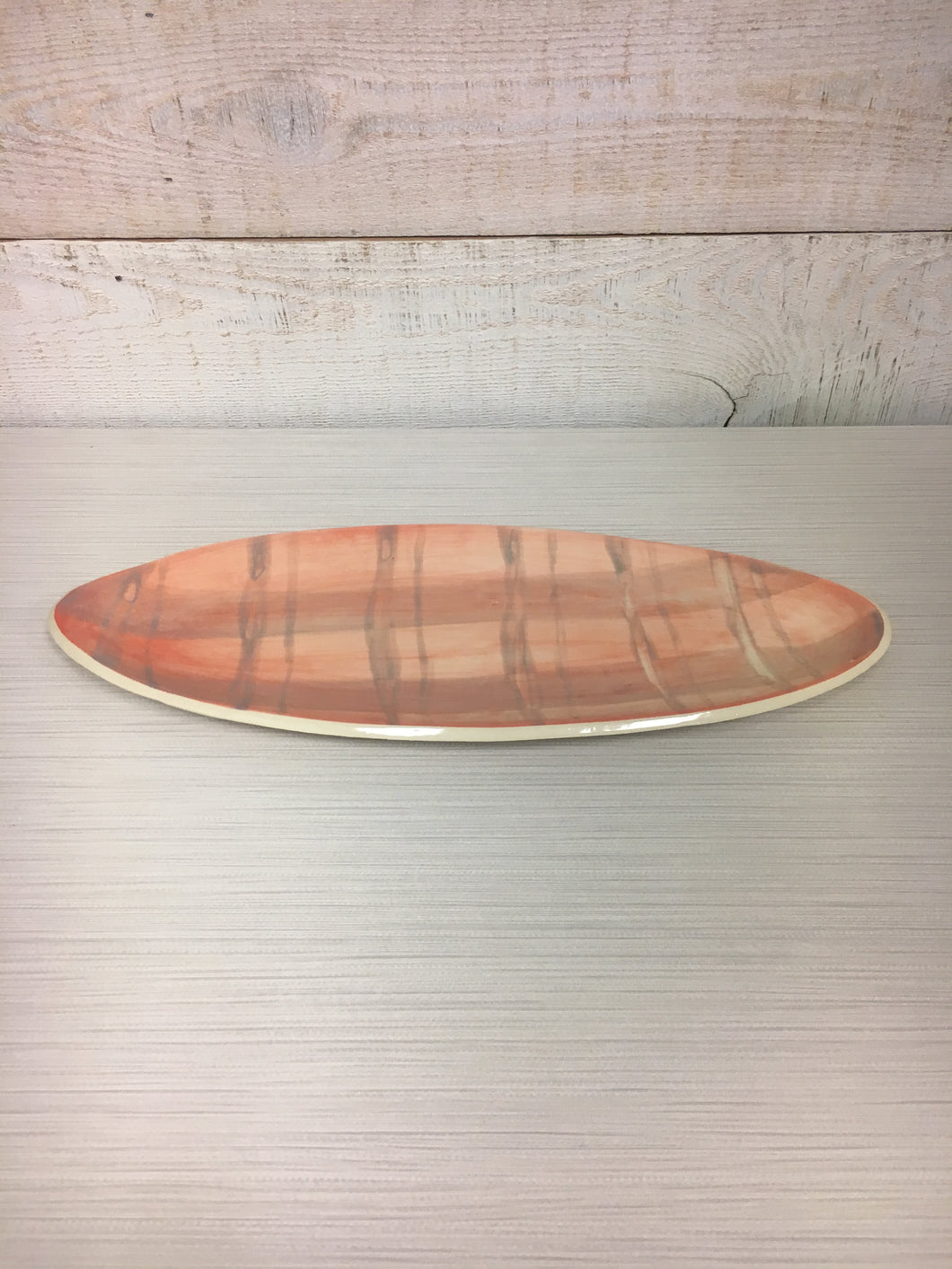 Peach and Purple Plaid Platter