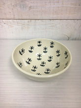 Load image into Gallery viewer, Handmade Ceramic Bowl with Black Flower Design
